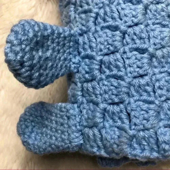 Knit Bear Baby Blanket  Blue - Picture 2 of 16